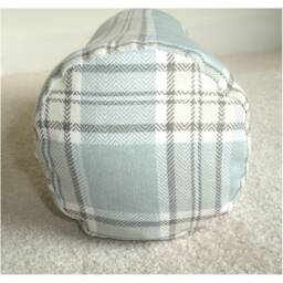 "Bolster Pillow Cover 6X16 8X18 Cylinder Cushion Case Duck Egg Check Plaid Tartan Round Ended End 18"" X 8" - thumbnail 3