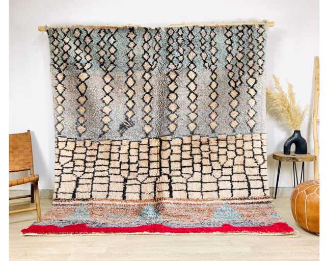 Authentic Beige Moroccan Rug, Gray Shag Berber Rug, Custom Made Carpet, Large Area Rug - image 1