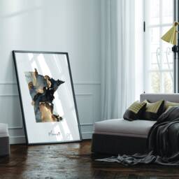 Minnesota Map Black & Gold Wall Art Print Us State - Usa United States Of America - thumbnail 2
