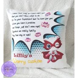 Personalised Superhero Worry Cushion Kids Comforter Pillow - thumbnail 2