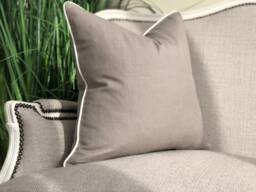 Grey Cushion Cover - Gray Pillow Grey Home Decor With Piping Linen Cover