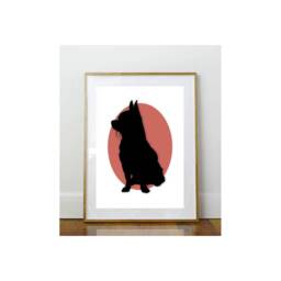 Custom Pet Silhouette // Portrait Picture Print Personalized Wall Art 8 X 10 - thumbnail 1
