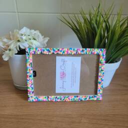 Colourful Feather Clay Slices Photo Frame 4 X 6 Inches - thumbnail 2