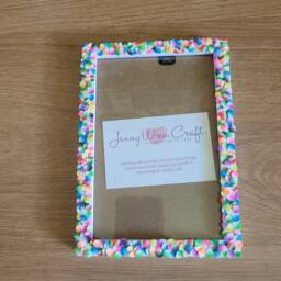 Colourful Feather Clay Slices Photo Frame 4 X 6 Inches - thumbnail 3