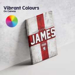 Personalised Name Year England Flag Canvas Wall Art Three Lions Football Supporter St Georges Cross Sports Fan Bedroom Decor Gift Print - thumbnail 2