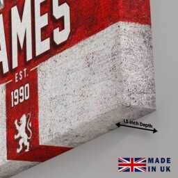 Personalised Name Year England Flag Canvas Wall Art Three Lions Football Supporter St Georges Cross Sports Fan Bedroom Decor Gift Print - thumbnail 3
