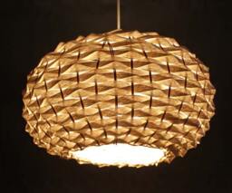 Handwoven Paper & Rattan Pendant Light, Decor Ceiling Lighting Fixture, Lampshade Width 15.7