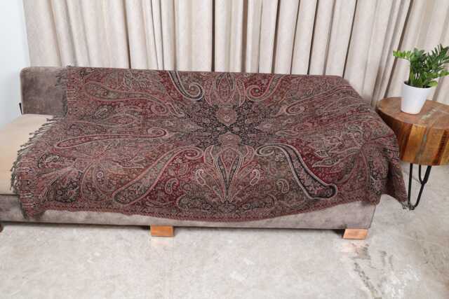 Luxury Boiled Pure Merino Wool Reversible Sofa Or Bed Throws For Ultimate Comfort & Style - Classic Indian Paisley in Multicolour - image 1