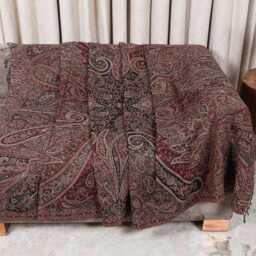 Luxury Boiled Pure Merino Wool Reversible Sofa Or Bed Throws For Ultimate Comfort & Style - Classic Indian Paisley in Multicolour - thumbnail 3
