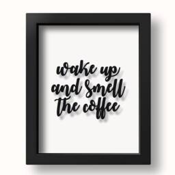 Transparent Wake Up & Smell The Coffee Print Kitchen Wall Decor Art Inspiring Minimalist Poster - thumbnail 3