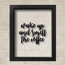 Transparent Wake Up & Smell The Coffee Print Kitchen Wall Decor Art Inspiring Minimalist Poster - thumbnail 2