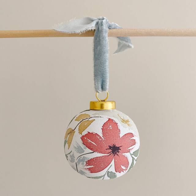 Hand Painted Ornament - Watercolor Floral Holiday Ceramic Christmas Bulb Heirloom Gift For Mom