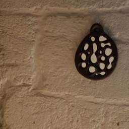 Brown Ceramic Wall Mirror - Unique Piece - thumbnail 3