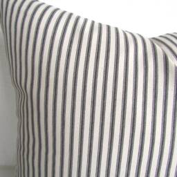 Charcoal Pillows Grey Pillow Covers Charcoal Gray Ticking Stripe Cover Home Decor - thumbnail 2