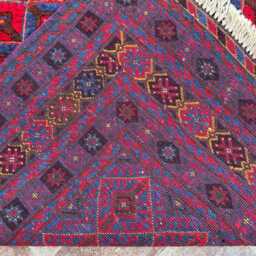 4x6 Hand-Knotted Turkman Tribal Rug - Vintage Red Wool Area Rug, Afghan Carpet, Geometric Diamond Pattern, Oriental Boho Gift - thumbnail 4