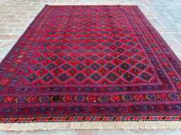 4x6 Hand-Knotted Turkman Tribal Rug - Vintage Red Wool Area Rug, Afghan Carpet, Geometric Diamond Pattern, Oriental Boho Gift