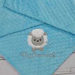 Sheep Baby Blanket Personalized Minky-Sheep Baby Blanket-Farm Animal Blanket-Sheep Blanket-Minky Goat Blanket-Woodland Monogrammed - thumbnail 3