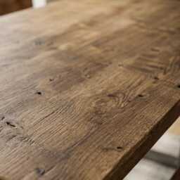 Rustic Industrial Handmade Dining Table With 2 Benches Backs - thumbnail 3