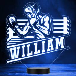 Boxer in Gloves & Helmet A Ring Boxing Sports Fan Led Colour Night Light - thumbnail 1