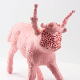 Lychee Pink Horse Insect Hybrid Sculpture - Surreal Art, Hand Made - thumbnail 4