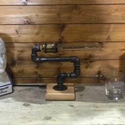 Industrial Table/Desk Lamp, Retro, Steampunk, Farmhouse Decor, Art, Unique Edison, Rustic, Mancave, Garage, Bedside Light. Man Cave - thumbnail 3