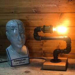 Industrial Table/Desk Lamp, Retro, Steampunk, Farmhouse Decor, Art, Unique Edison, Rustic, Mancave, Garage, Bedside Light. Man Cave - thumbnail 2