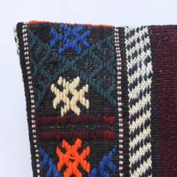 Kilim Pillow Moroccan Striped Turkish Boho 35x35 Navajo - thumbnail 2