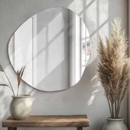 stylish Frameless Mirror, Bedroom Irregular Luxury Mirror Small Wavy Bathroom - thumbnail 3