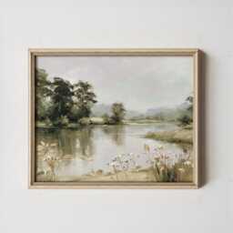 Green Lake Poster, Botanical Landscape Print, Nature Wall Art, Paper - thumbnail 2
