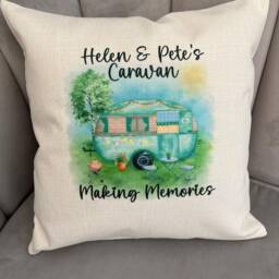 Personalised Caravan Cushion Camper Camping Gift Family Cushion - thumbnail 3