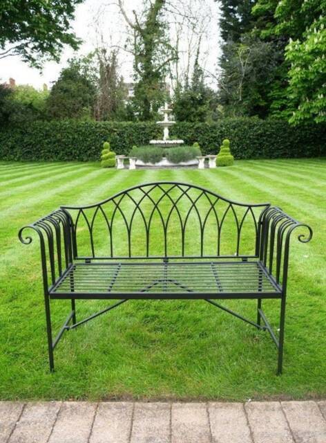 Decorative Black Metal Garden Bench - Patio - image 1