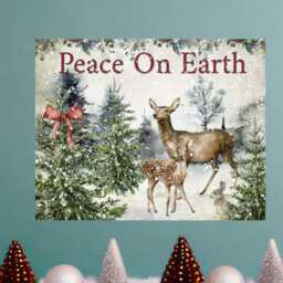 Traditional Christmas Metal Sign - Festive Holiday Door Plaque Wall Decor Gift - thumbnail 2