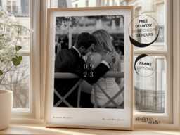 Personalised Date Photo Print Custom 1st Anniversary Gift Paper Sentimental Wedding Engagement Photo Gift New Home - thumbnail 1
