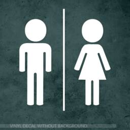 Restroom Decal, Men Women Bathroom, Toilet Sign, Bathroom Sign, Male Female Restroom, Vinyl Sticker & Wall Decals - thumbnail 2
