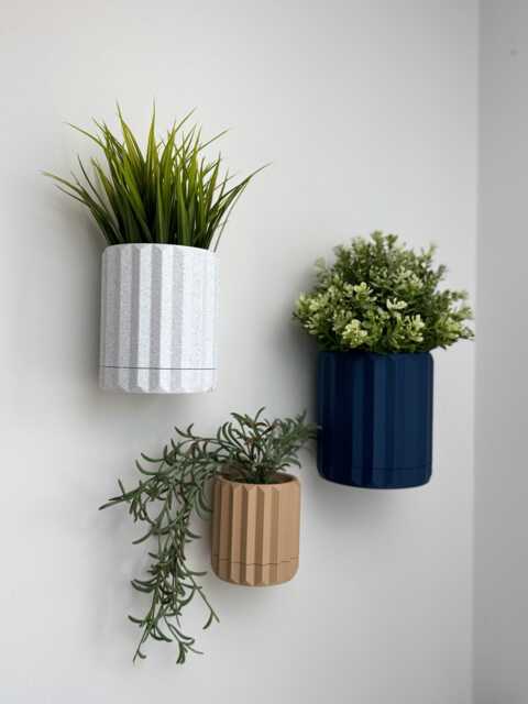 Modern Minimalist Wall Planter, Indoor Mounted, Hidden Mount, Home Decor, Gift, 11 Colour Options, Drip Tray - image 1