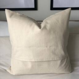 Blue Striped Pillow Cover, Farmhouse Cotton Cushion, Boho Decor - thumbnail 3