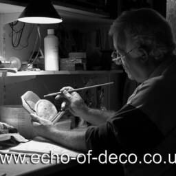 Echo Of Deco British Art Pottery Inspired Marconi 2 Wall Clock - thumbnail 3
