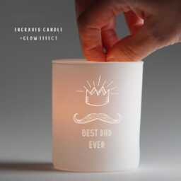 Best Dad Ever Candle 150G Personalised White Matt Engraved Custom Scent Father's Day Gift For Him - thumbnail 2