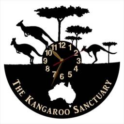 Wall Clock Kangaroo, Non-Ticking, Australia Animal Clock, Australian Animals Travel Traveling Wild Nature Large 12-18Inch Gift #127 - thumbnail 2