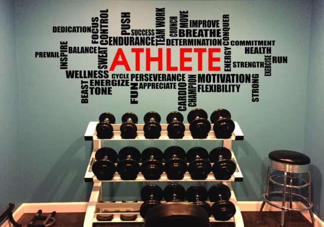 Athlete Wall Cloud Decal, Weight Room Motivational Locker Decor 147 - image 1