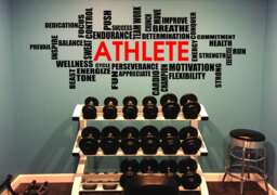 Athlete Wall Cloud Decal, Weight Room Motivational Locker Decor 147 - thumbnail 1
