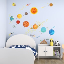 Decowall Solar System Wall Art Prints - Space Planets Rocket Stickers For Kids Room Or Playroom Decor - Ds9-1501S - thumbnail 2