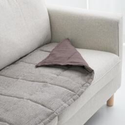 Quilted Sofa Seat Protector, Linen Couch Slipcover For Pets, Minimal Style Topper, Reversible Sectional Mat - thumbnail 1