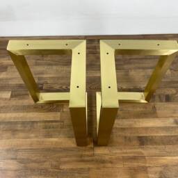 Brass Dining Table Legs - Set Of 2 , Solid Bracket 28 - thumbnail 2