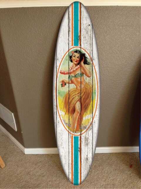 Custom 4' Surfboard Wall Decor Hawaiian Beach Art - image 1