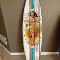 Custom 4' Surfboard Wall Decor Hawaiian Beach Art - thumbnail 2