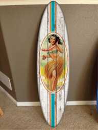 Custom 4' Surfboard Wall Decor Hawaiian Beach Art - thumbnail 1
