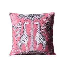 Clarke & Giraffe Safari Pink Cotton Cushion Cover - thumbnail 2