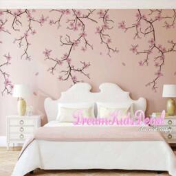 Cherry Blossom Tree Branch Wall Decal, Floral Nursery Decor - thumbnail 2