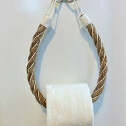 Rustic Manila Rope Toilet Paper Holder Nautical Bathroom Decor - thumbnail 2